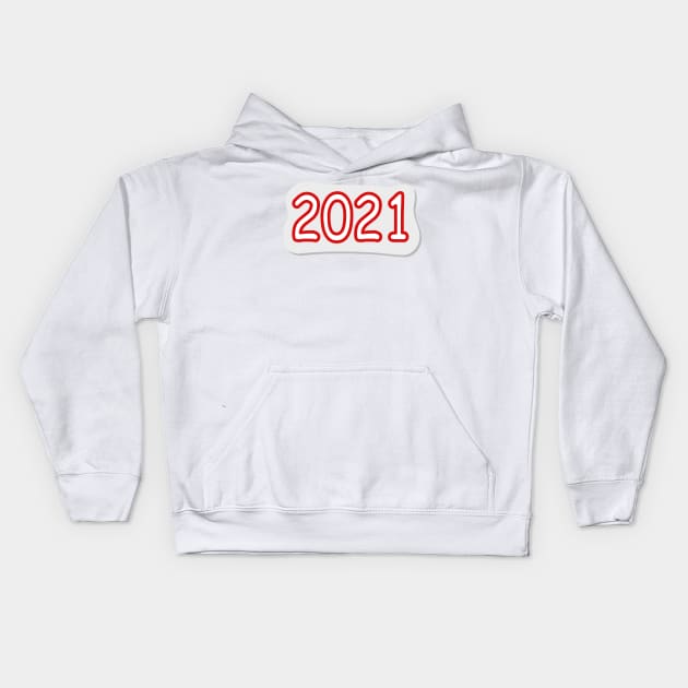 2021 year. New Year. Celebration. Numeral. Present, gift. Interesting design, modern, interesting drawing. Hobby and interest. Concept and idea. Kids Hoodie by grafinya